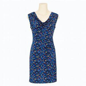 Triste Floral Dress 1X NWT Cowl Neck Ruched Side Sleeveless Stretch